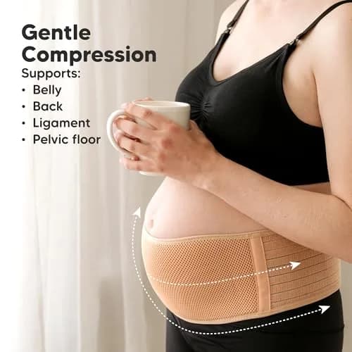 KeaBabies Maternity Belly Band Classic Ivory XL | 360° Ergonomic Support for Pregnancy thumbnail 3