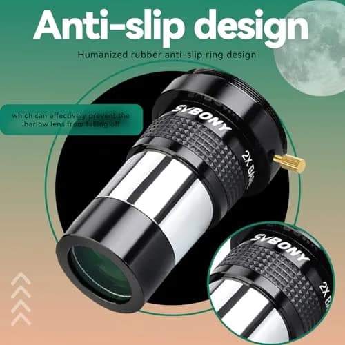 SVBONY SV137 2x Barlow Lens 1.25 inch (31.75mm) | Doubles Magnification for Telescopes thumbnail 6