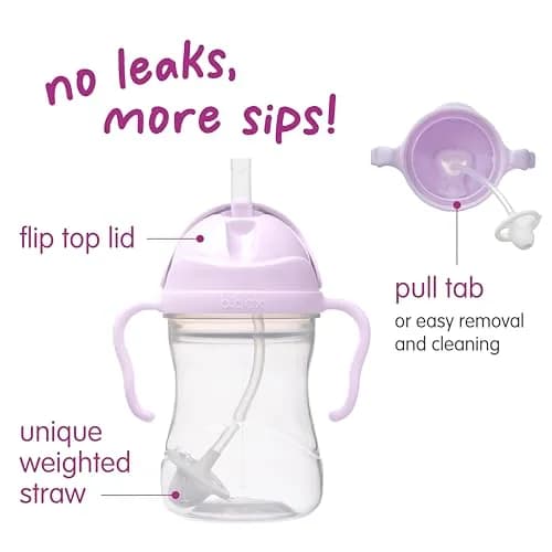 b.box Sippy Cup with Weighted Straw, Toddler Straw Cup, Spill Proof, 237ml (8oz) | Innovative Weighted Straw for All Angles thumbnail 4