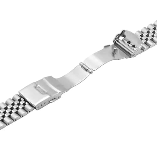Juntan 20mm Stainless Steel Watch Band | Jubilee Style Metal Bracelet Replacement with Double Flip Lock Clasp thumbnail 6