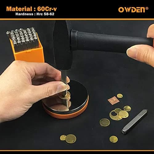 OWDEN Professional 36Pcs Steel Metal Stamps Set, 6mm (1/4") | Durable Alloy Steel Marking Tools for Jewelry & Crafts thumbnail 3