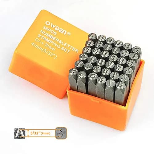 OWDEN Steel Metal Stamping Kit 36Pcs. Alloy Steel (5/32” 4mm) | High-Quality Punch Set for Jewelry & Crafts thumbnail 1