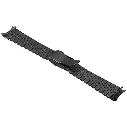 Juntan 22mm Stainless Steel Watch Band Curved Ends, Tapered Metal Bracelet | Black thumbnail 8