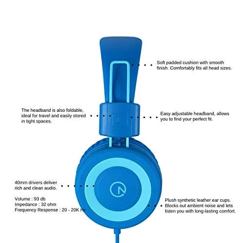 noot products K11 Kids Wired Headphones 15cm (5ft) Tangle-Free | Safe Volume for Children thumbnail 2