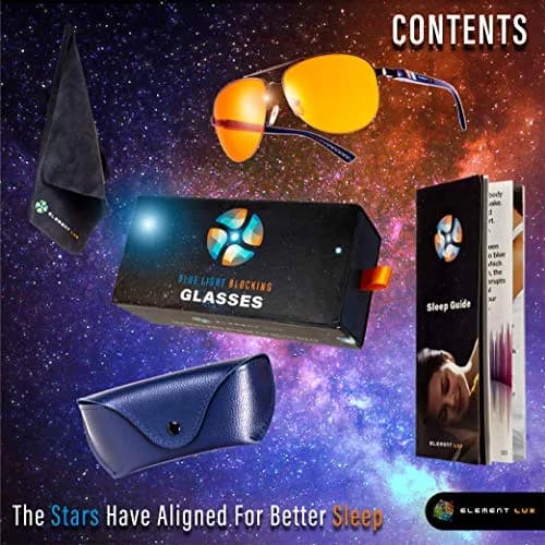 ELEMENT LUX Blue Light Blocking Glasses | 99% Dark Amber Lenses, 62mm Lens Width | Better Sleep, Gaming, Eyestrain Relief thumbnail 7
