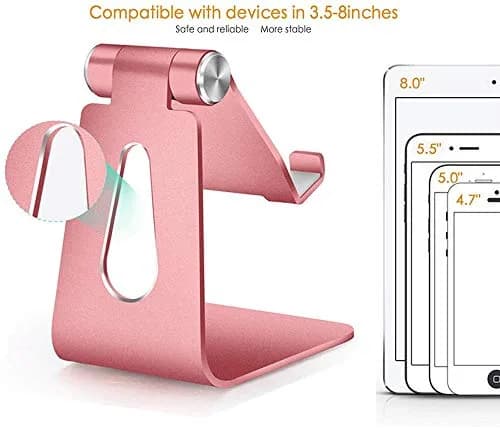 Emoly Portable Electronic Device Stand Silver | Adjustable, Heavy-Duty Aluminum, Universal Compatibility thumbnail 6
