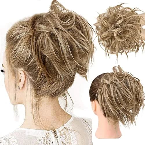 HMD Tousled Updo Messy Bun Hair Piece Ponytail Hairpieces for Women | Casual, Heat-Resistant Synthetic Hair 45g thumbnail 1