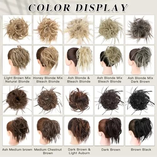 HMD Tousled Updo Messy Bun Hair Piece Ponytail Hairpieces for Women | Casual, Heat-Resistant Synthetic Hair 45g thumbnail 5