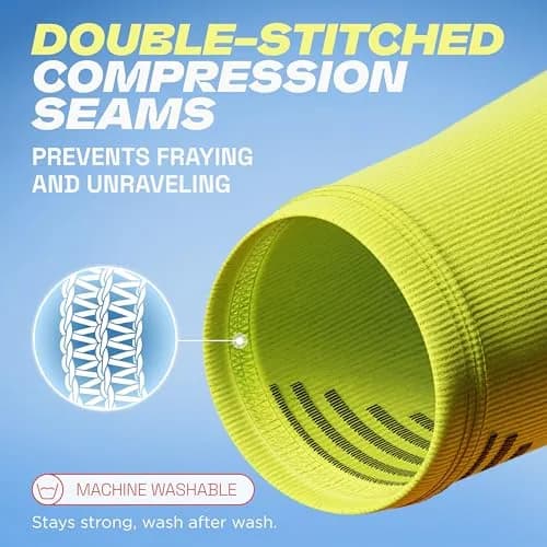 Rymora Calf Compression Sleeves for Men & Women (Pair) Neon Yellow XL | Graduated Support for Shin Splints & Active Recovery thumbnail 7