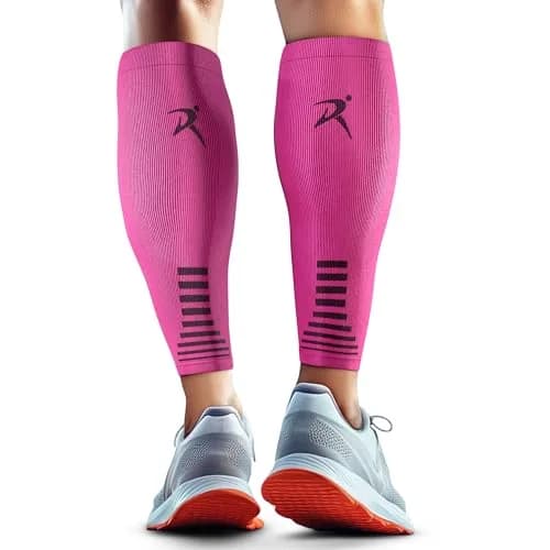 Rymora Calf Compression Sleeves for Women & Men (Pair) (Hot Pink) (Large) | Graduated Support for Shin Splints & Recovery thumbnail 1