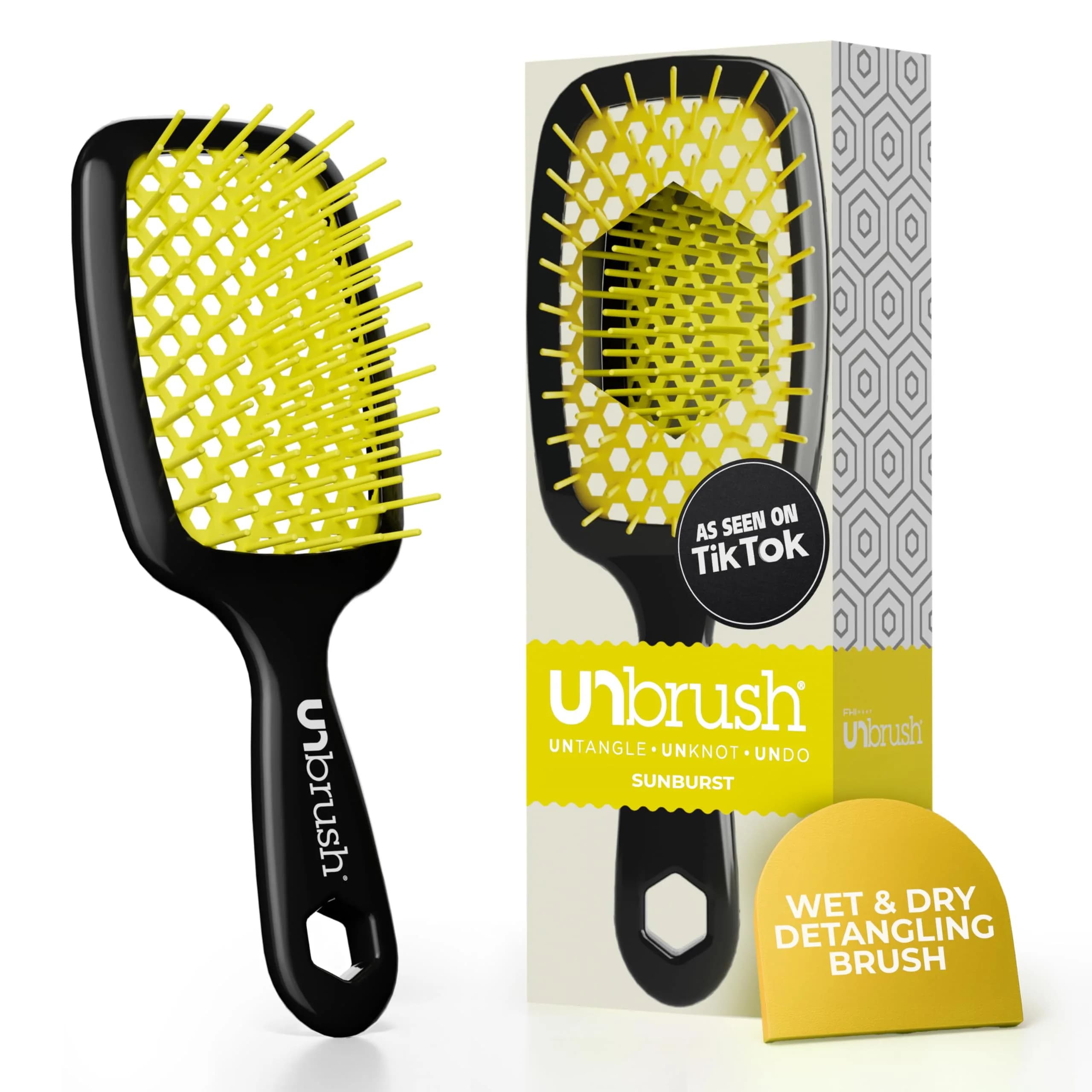 FHI Heat UNbrush Detangling Brush for Wet & Dry Hair | Anti-Static, Vented Cushion, Lightweight, All Hair Types - main product image