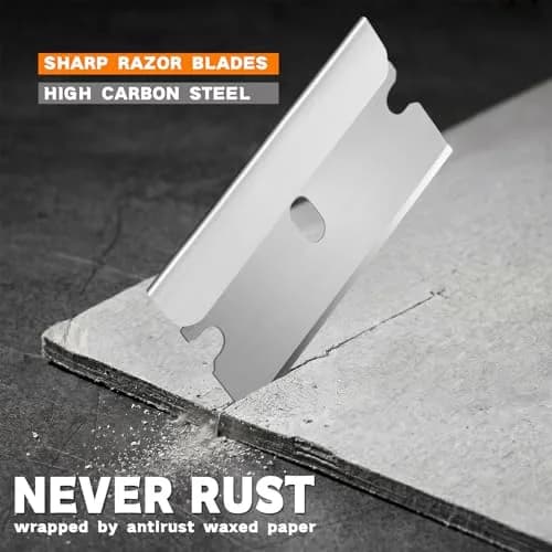 REXBETI 200 Pack Single Edge Razor Blades | Heavy-Duty Steel for Scraping & Cutting thumbnail 2