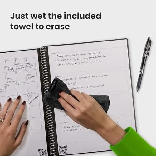 Rocketbook Fusion Reusable Undated Productivity Planner, Letter Size 21.6 x 27.9 cm (8.5 x 11 inches), Gray | 7-Section Template Hybrid Notebook thumbnail 3