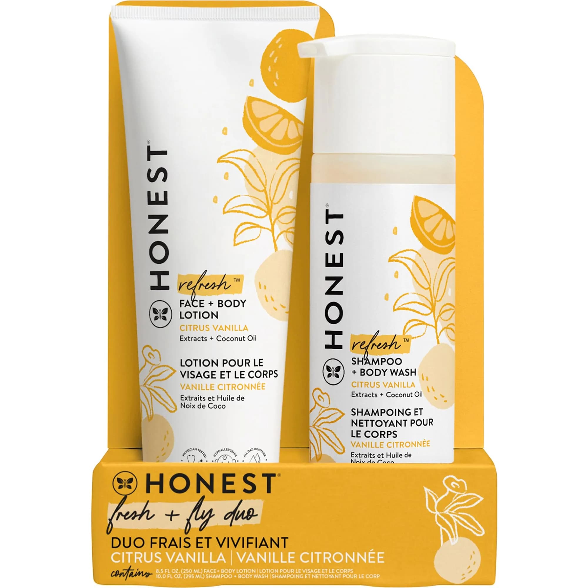The Honest Company Shampoo Body Wash & Lotion, Lavender Calm, 18.5 Fl Oz | Gentle, Tear-Free, Naturally Derived — Citrus Vanilla Refresh
