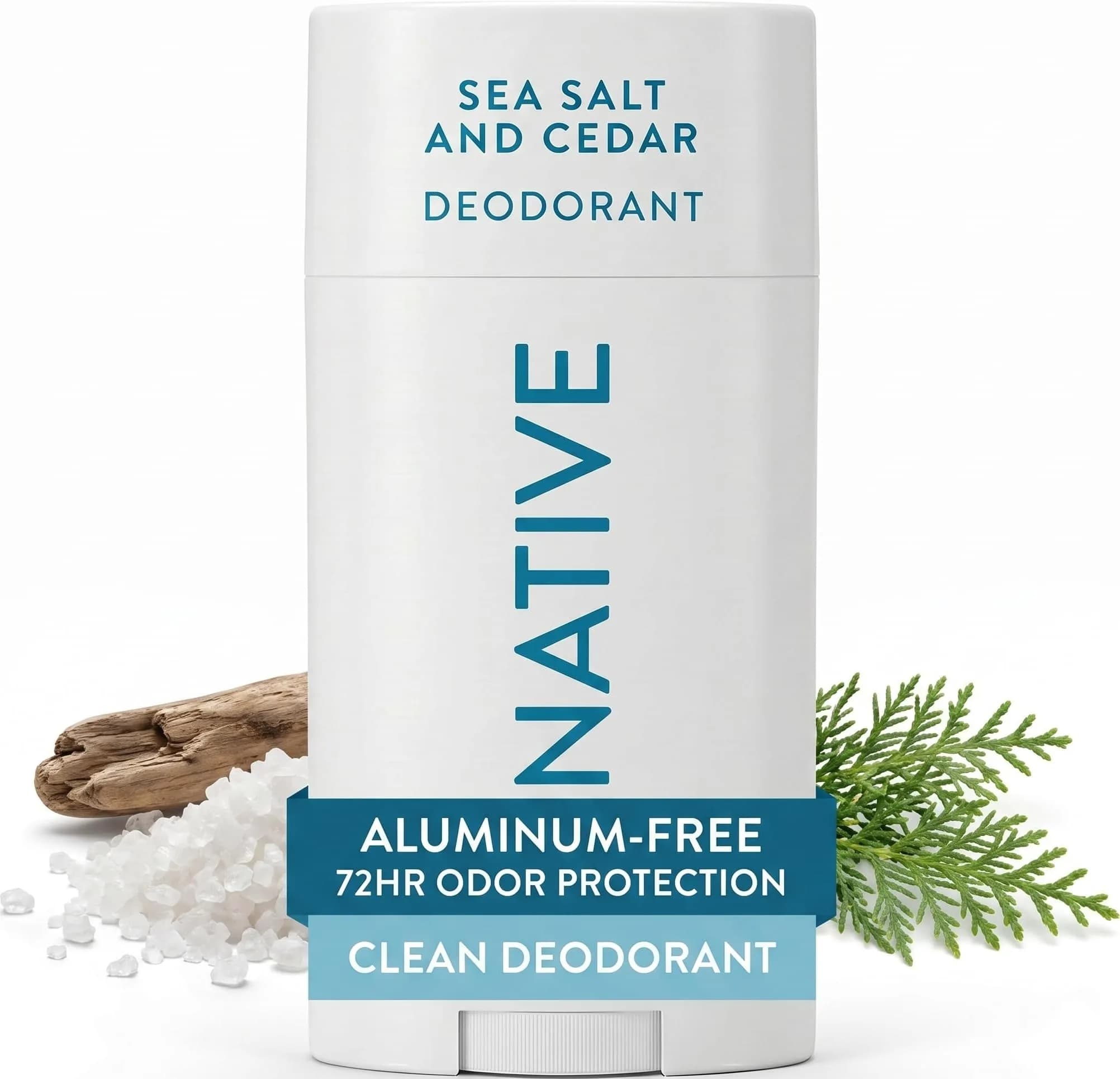 Native Sea Salt & Cedar Deodorant Stick 75g (2.65oz) | 72-Hour Odor Control
