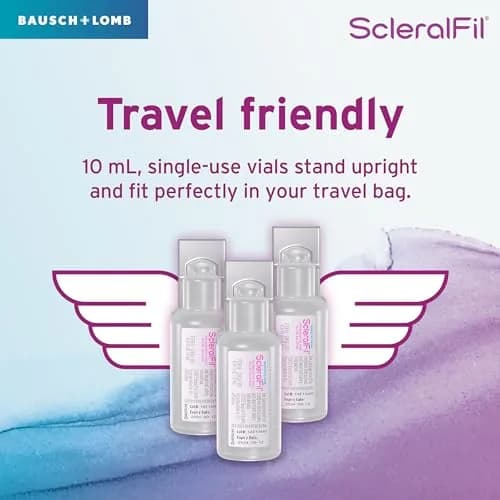 Bausch + Lomb ScleralFil Preservative Free Saline Solution for Scleral Lenses, Buffered Isotonic Rinsing & Insertion Solution for Soft and Rigid Gas Permeable Contacts, Single-Use Vials, 30 Count | 10.14ml (0.34 Fl Oz) Saline Solution thumbnail 4