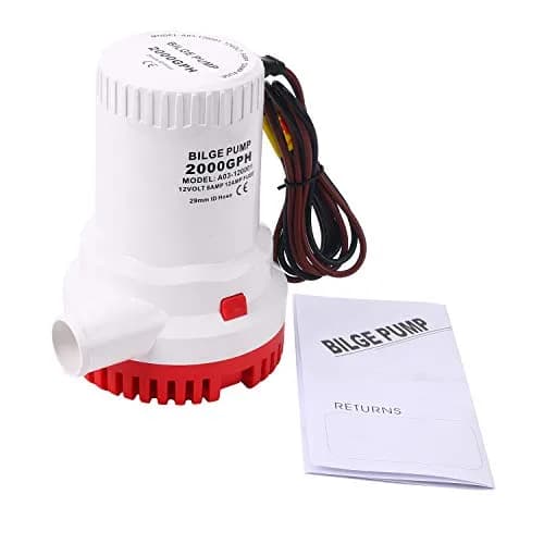 NovelBee 12V Bilge Pump 2000GPH | Marine Electric Boat Pump with Stainless Steel Shaft thumbnail 1