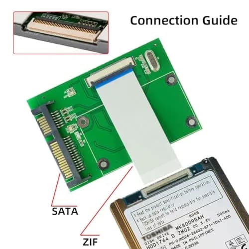 chenyang SATA to 40 Pin ZIF CE 1.8 Inch SSD HDD Adapter Board with LIF Flat Cable | SATA to ZIF/CE Converter thumbnail 2
