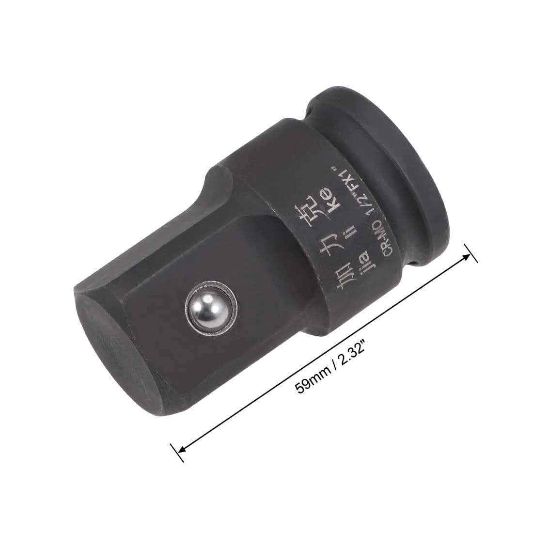 uxcell Impact Socket Adapter 1/2" F to 1" M | Chrome-Moly Steel, Impact-Resistant - view 2