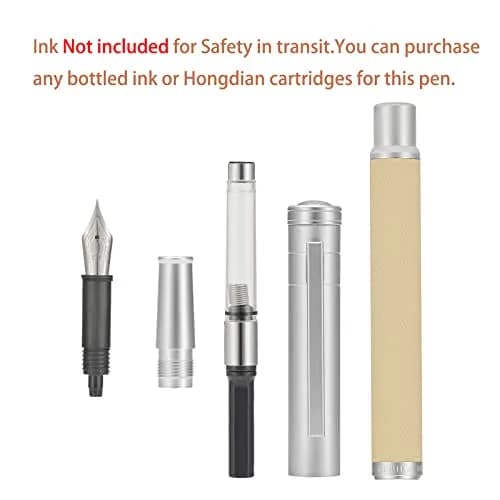 Asvine Silver Birch Forest Aluminum Fountain Pen Fine Nib with Converter & Metal Gift Box Set | Smooth Ink Flow thumbnail 5