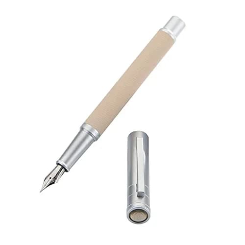 Asvine Silver Birch Forest Aluminum Fountain Pen Fine Nib with Converter & Metal Gift Box Set | Smooth Ink Flow thumbnail 8