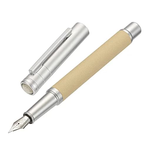 Asvine Hongdian 1851 Silver Fountain Pen with Extra Fine Nib for Smooth Daily Writing thumbnail 2