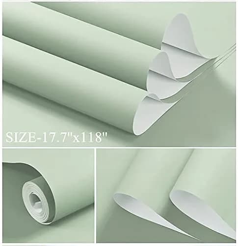 Dimoon Light Green Peel and Stick Wallpaper 45cm (17.7") x 300cm (118") | Renter-Friendly Textured Vinyl Roll thumbnail 3