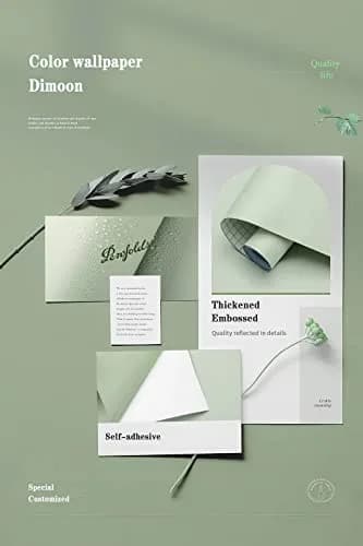 Dimoon Light Green Peel and Stick Wallpaper 45cm (17.7") x 300cm (118") | Renter-Friendly Textured Vinyl Roll thumbnail 4