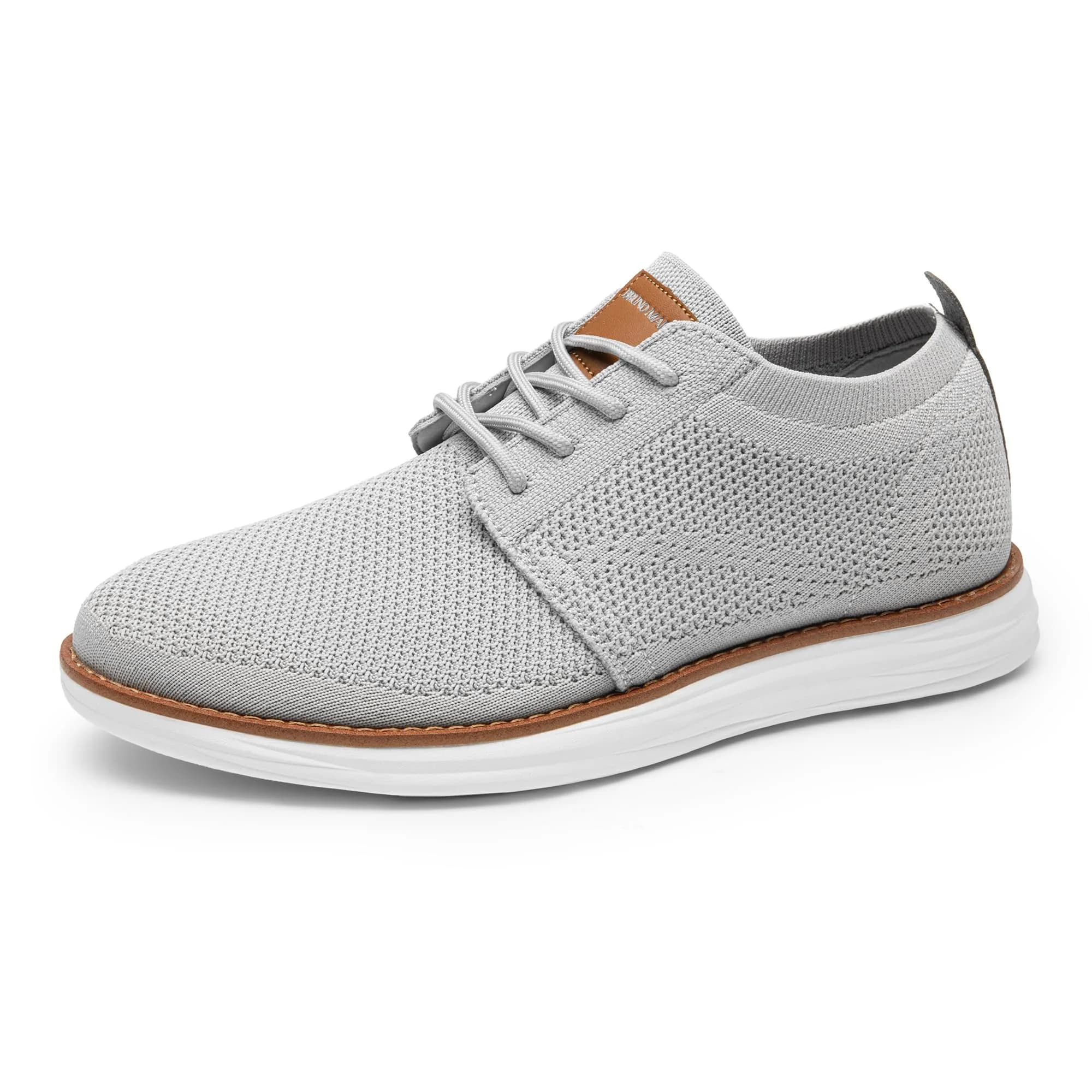 Bruno Marc Men's KnitFlex Breeze Casual Dress Sneakers Grey Size 8 (21cm x 12cm x 31cm) | Breathable Lightweight Mesh Lace-Up Derby Walking Shoes for Work & Weekend - main product image