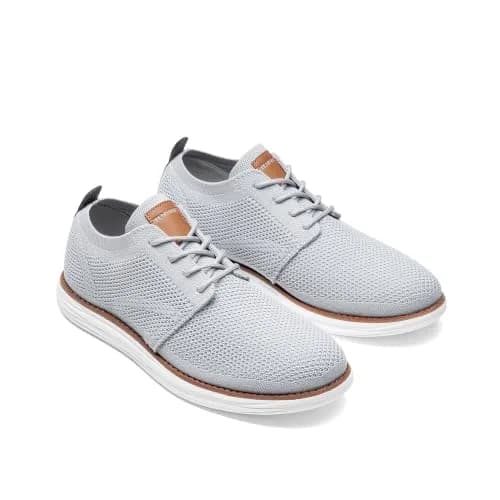 Bruno Marc Men's KnitFlex Breeze Casual Dress Sneakers Grey Size 8 (21cm x 12cm x 31cm) | Breathable Lightweight Mesh Lace-Up Derby Walking Shoes for Work & Weekend thumbnail 4