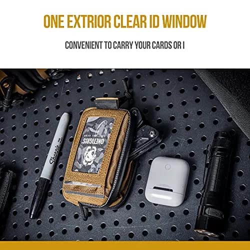 ONETIGRIS Tactical Front Pocket Wallet Coyote Brown | 4 Card Slots, Zippered Coin Pouch, ID Window thumbnail 6