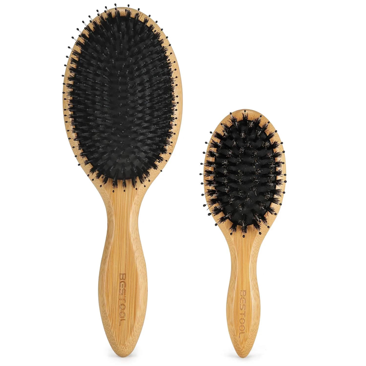BESTOOL Boar Bristle Hair Brush Set (Regular & Small) | Detangles, Softens & Adds Shine - main product image