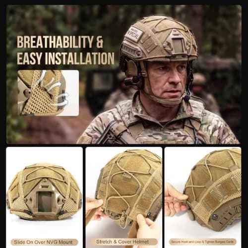 ONETIGRIS Helmet Cover, Tactical Fast Cover Cloth for PJ Helmet, Size M/L | Multicam Nylon, Lightweight & Water-Resistant thumbnail 5