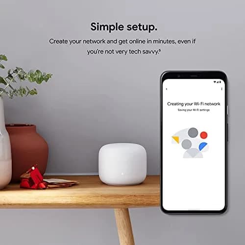 Google Nest Wifi Router and 2 Points - WiFi Extender with Smart Speaker - Works with Google WiFi (3 Pack, Snow) thumbnail 4