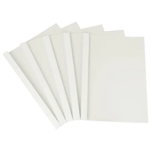RAYSON Thermal Binding Covers 1/4" (6mm) White PVC Transparent Front, Glossy White Back, Holds 55 Sheets, 25 Pack | USA-Sourced for Professional Documents thumbnail 1