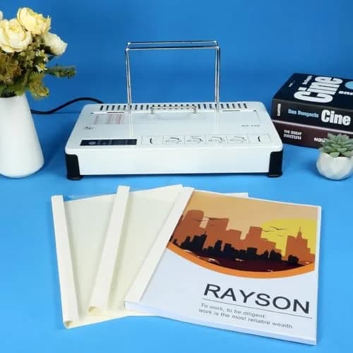 RAYSON Thermal Binding Covers 1/4" (6mm) White PVC Transparent Front, Glossy White Back, Holds 55 Sheets, 25 Pack | USA-Sourced for Professional Documents thumbnail 7