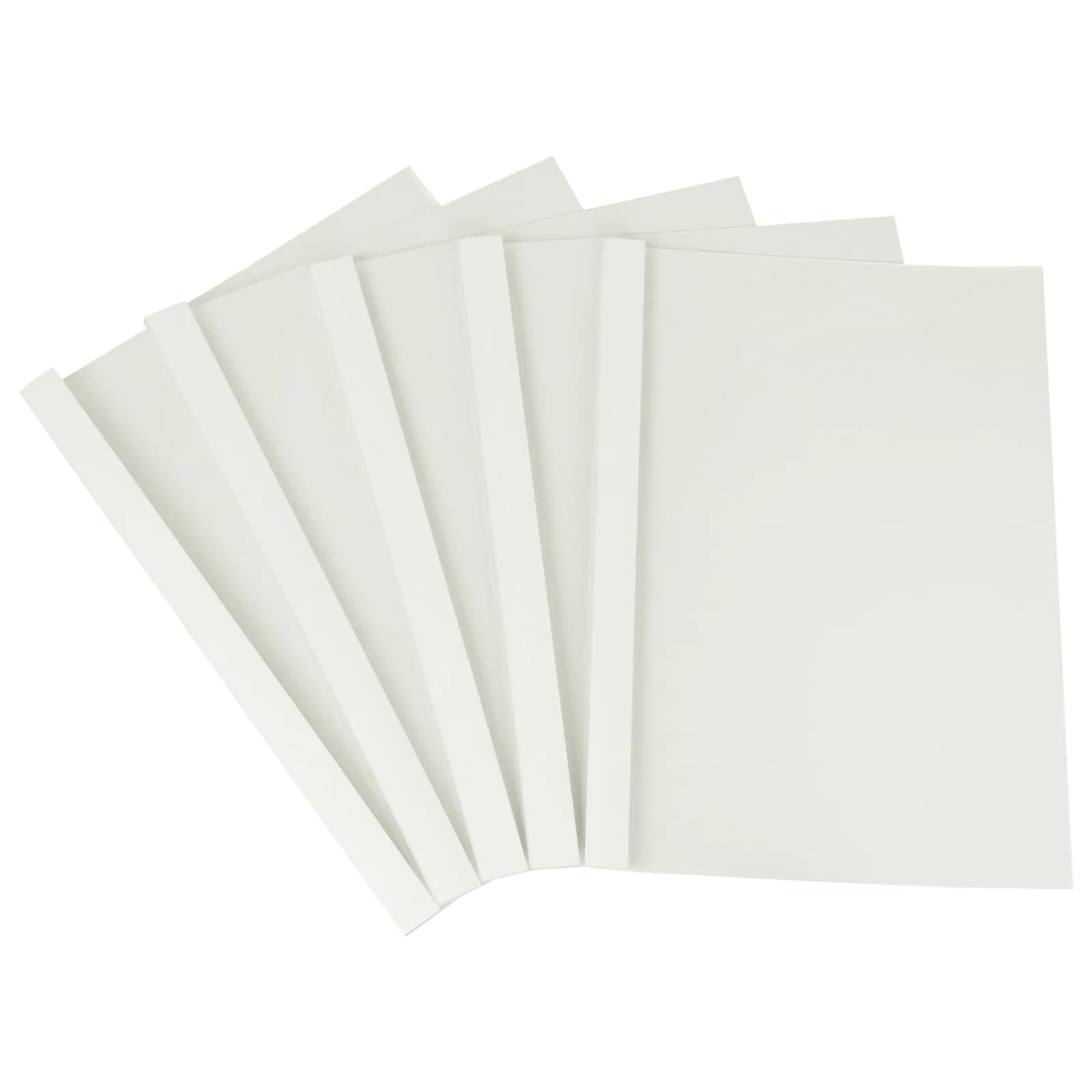 RAYSON TBC2-25-W Thermal Binding Covers 1/16 Inch White Holds 15 Sheets | Elegant Document Binding — White / 1/8"