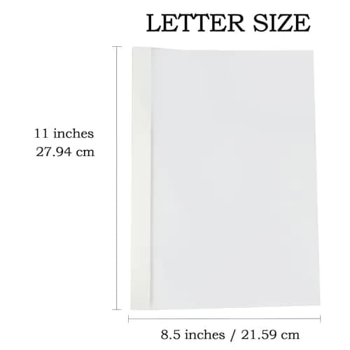 RAYSON TBC3-25-W Thermal Binding Covers 1/8" (3.2mm) 25 Pack | Holds 28 Sheets, PVC Transparent Front, Glossy White Back thumbnail 2