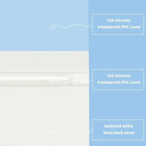 RAYSON TBC3-25-W Thermal Binding Covers 1/8" (3.2mm) 25 Pack | Holds 28 Sheets, PVC Transparent Front, Glossy White Back thumbnail 3