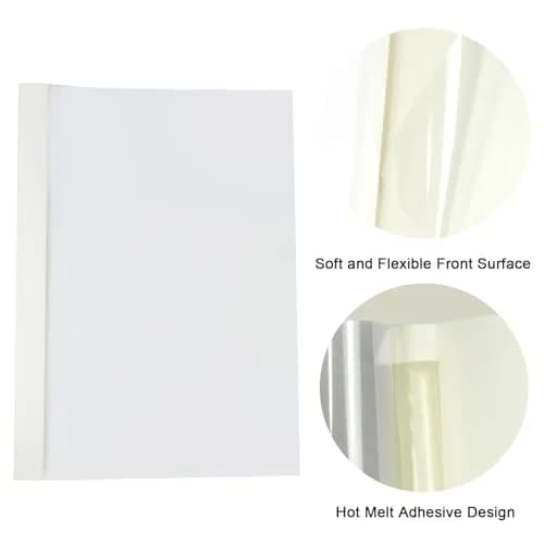 RAYSON TBC2-25-W Thermal Binding Covers 1/16 Inch White Holds 15 Sheets | Elegant Document Binding thumbnail 7