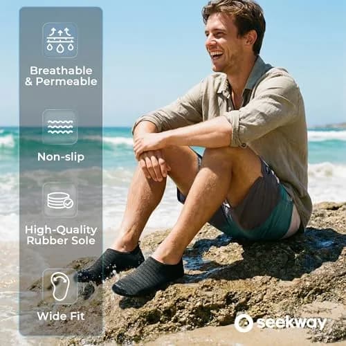 SEEKWAY Water Shoes Women Men Adult Quick-Dry Aqua Socks Non Slip Black SK002(U) | 330g (0.73lb) thumbnail 7