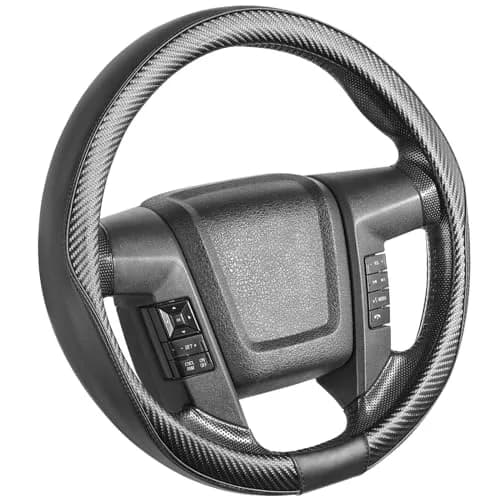 SEG Direct Steering Wheel Cover 15.5"-16" Heavy-Duty, Black Carbon Fiber | Microfiber Leather, Non-Slip, Easy Install thumbnail 7