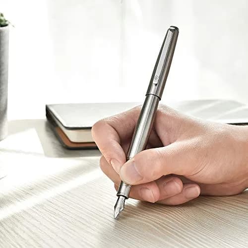 Lanxivi Fountain Pen Extra Fine Nib with Converter & Metal Pen Box | Stainless Steel, 138mm thumbnail 3