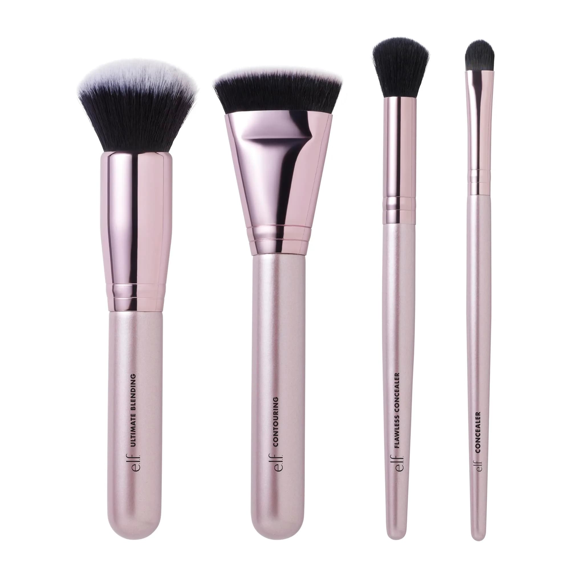 e.l.f. Complexion Perfection Brush Kit, 4-Piece Makeup Brush Set, Brushes For Foundations & Concealers, Vegan & Cruelty-Free | Flawless Finish - main product image