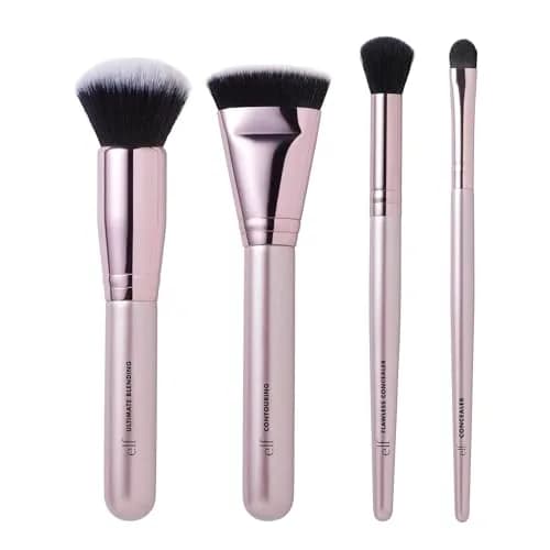 e.l.f. Complexion Perfection Brush Kit, 4-Piece Makeup Brush Set, Brushes For Foundations & Concealers, Vegan & Cruelty-Free | Flawless Finish thumbnail 1