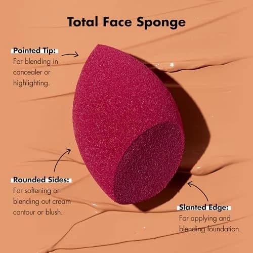 e.l.f. Total Face Sponge Duo Plush Pink 2 Count | Multi-Sided Latex-Free Makeup Sponges For Easy Blending thumbnail 3