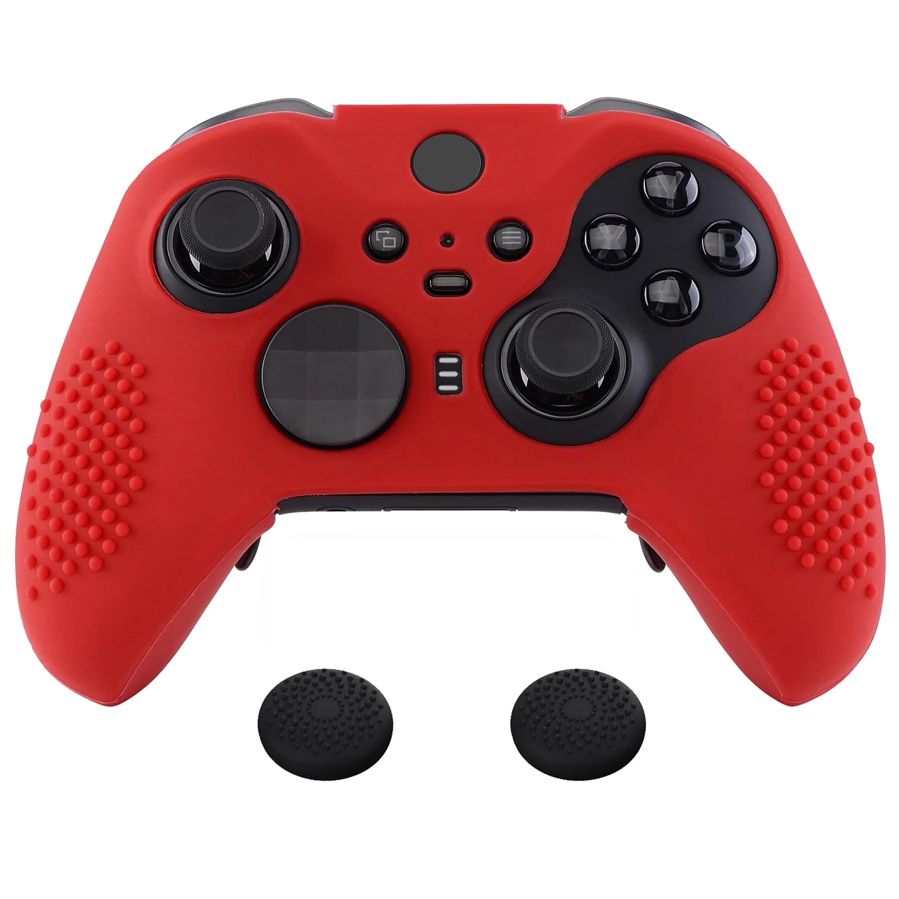 eXtremeRate PlayVital Black Controller Cover for Xbox Series 2 | Anti-Slip Silicone Skin — Red