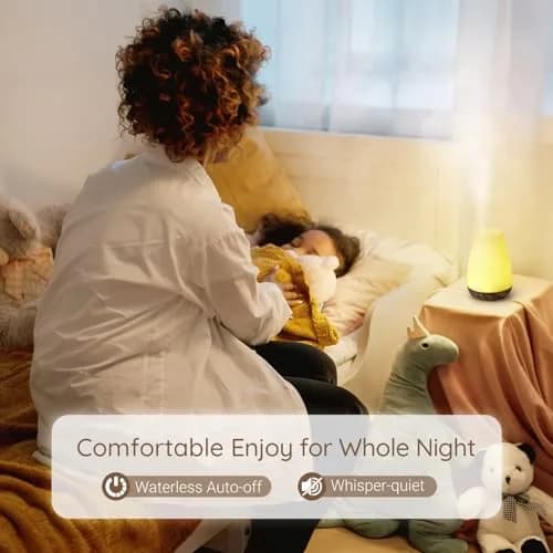 Homeweeks 100ml Essential Oil Diffuser | Ultrasonic Cool Mist with 7 Color LED Light thumbnail 7