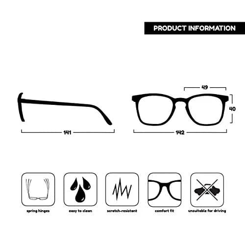 OPULIZE BEX Reading Glasses for Women & Men, Large Designer Style +3.00 Diopters (2-Pack) | Oversized Square Frames with Spring Hinges thumbnail 6