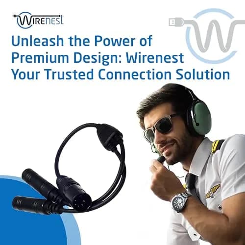Wirenest GA Twin Plug to Airbus 5 Pin XLR Headset Adapter - Dual General Aviation PJ-055 (.206″) & PJ-068 (.25″) Jacks | Compatible with Major Pilot Headsets thumbnail 7